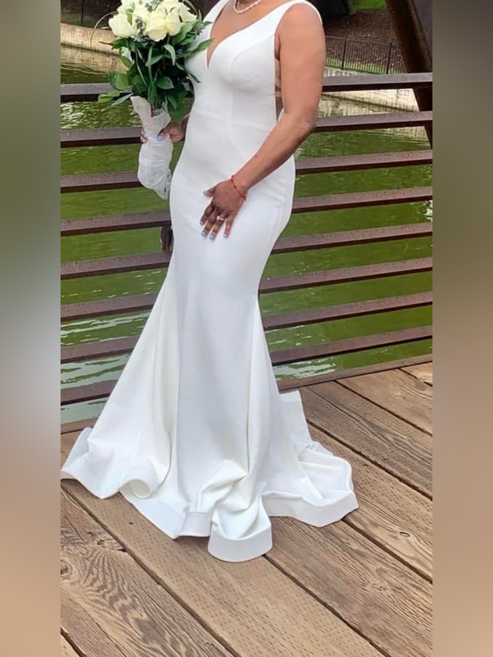 Elegant White  Gown by Amelia Couture See pictures and video for imperfections